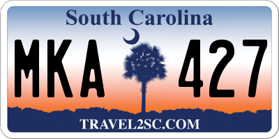 SC license plate MKA427