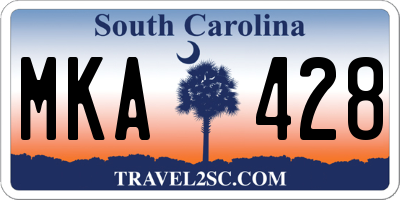 SC license plate MKA428