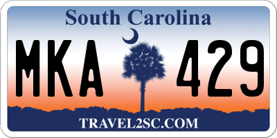 SC license plate MKA429