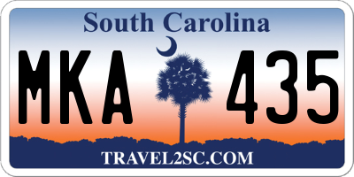 SC license plate MKA435