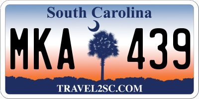 SC license plate MKA439