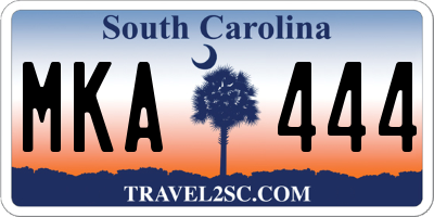 SC license plate MKA444