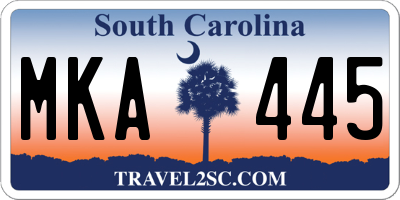 SC license plate MKA445