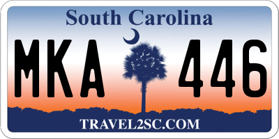 SC license plate MKA446