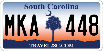 SC license plate MKA448