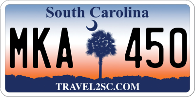 SC license plate MKA450