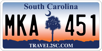 SC license plate MKA451