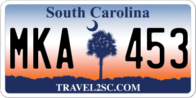 SC license plate MKA453