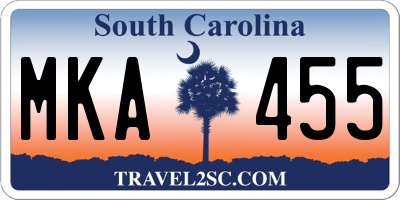 SC license plate MKA455