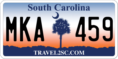 SC license plate MKA459