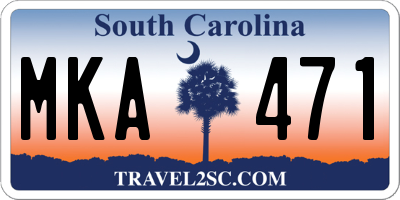 SC license plate MKA471
