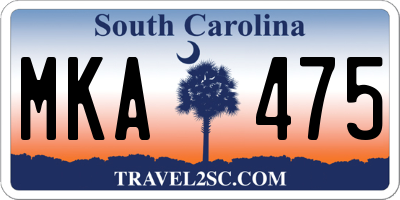 SC license plate MKA475
