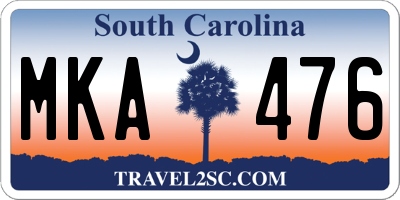 SC license plate MKA476