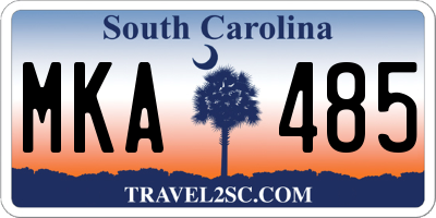 SC license plate MKA485