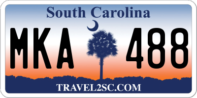 SC license plate MKA488
