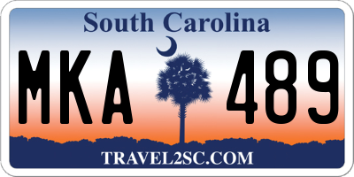 SC license plate MKA489