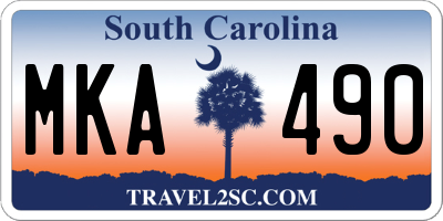 SC license plate MKA490