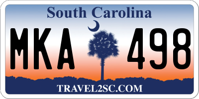 SC license plate MKA498