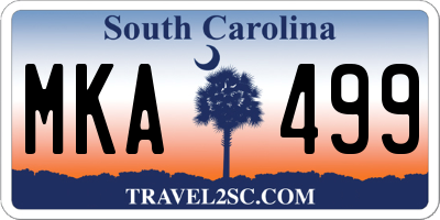 SC license plate MKA499