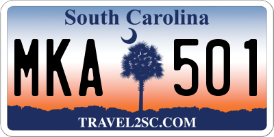 SC license plate MKA501