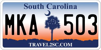 SC license plate MKA503