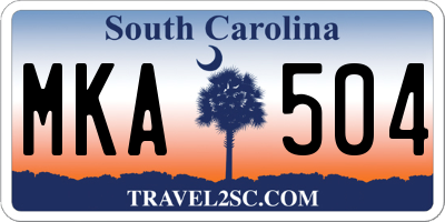 SC license plate MKA504