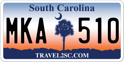 SC license plate MKA510