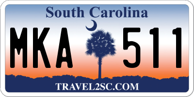 SC license plate MKA511