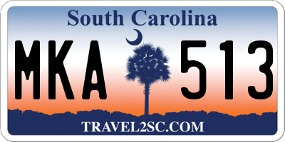 SC license plate MKA513
