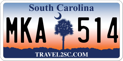 SC license plate MKA514