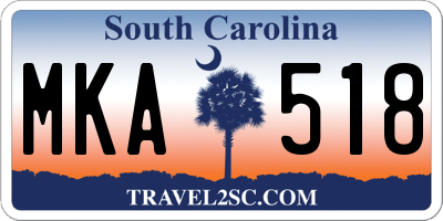 SC license plate MKA518