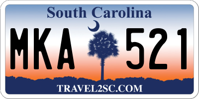 SC license plate MKA521