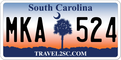 SC license plate MKA524