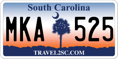 SC license plate MKA525