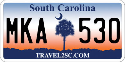 SC license plate MKA530
