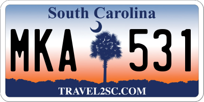 SC license plate MKA531