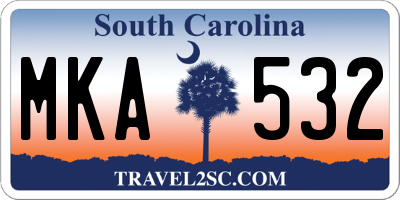 SC license plate MKA532