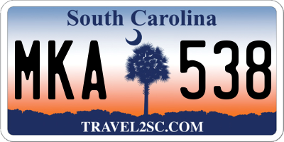 SC license plate MKA538