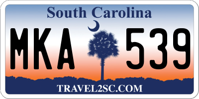 SC license plate MKA539