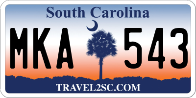SC license plate MKA543