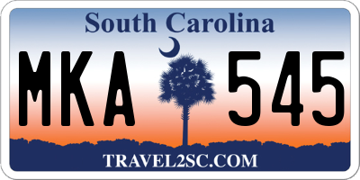 SC license plate MKA545