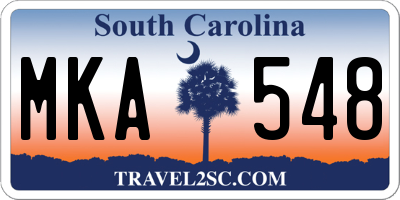 SC license plate MKA548