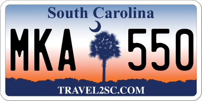 SC license plate MKA550