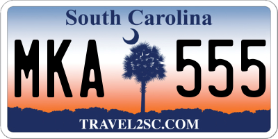 SC license plate MKA555