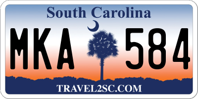 SC license plate MKA584