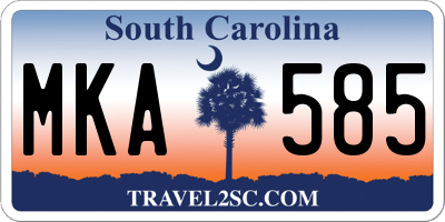 SC license plate MKA585