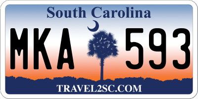 SC license plate MKA593