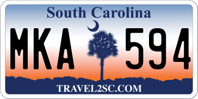 SC license plate MKA594
