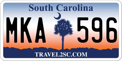 SC license plate MKA596