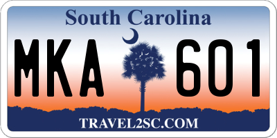 SC license plate MKA601